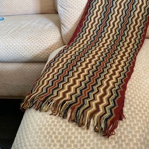 Missoni wool knit scarf multi colored